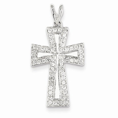 14k White Gold Diamond Cross pendant, Beautiful Pendants for Necklace