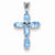 14k White Gold Blue Topaz Cross pendant, Delightful Pendants for Necklace