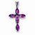 14k White Gold Amethyst Cross pendant, Exquisite Pendants for Necklace