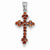 14k White Gold Garnet Cross pendant, Pendants for Necklace