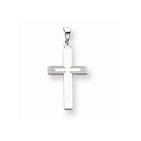 14k White Gold Solid Cross Pendant, Beautiful Pendants for Necklace