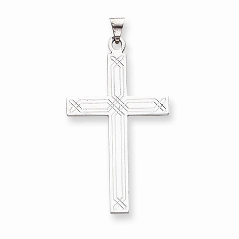 14k White Gold Solid Cross pendant, Alluring Pendants for Necklace