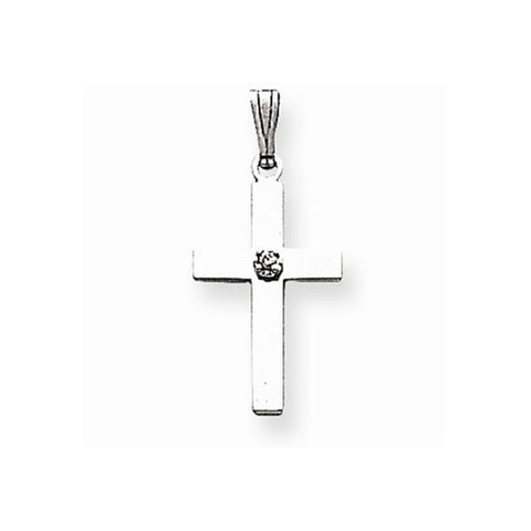 14k White Gold .01ct. Diamond Cross pendant, Adorable Pendants for Necklace