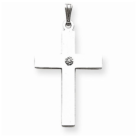 14k White Gold .02ct. Diamond Cross pendant, Fine Pendants for Necklace