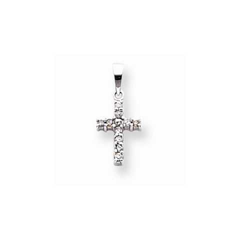 14k White Gold Diamond Latin Cross pendant, Alluring Pendants for Necklace