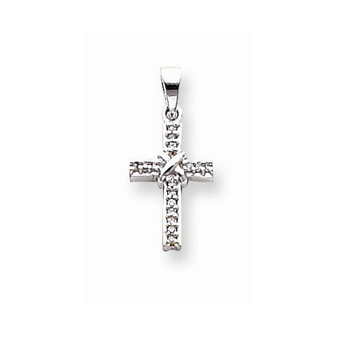 14k White Gold Diamond Latin Cross pendant, Appealing Pendants for Necklace