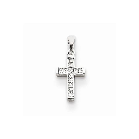 14k White Gold Diamond Latin Cross pendant, Adorable Pendants for Necklace