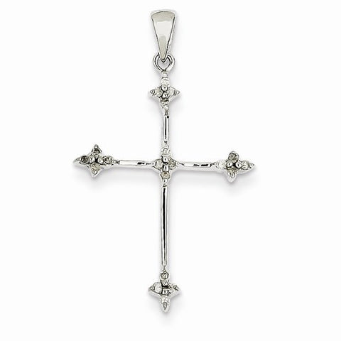 14k White Gold Diamond Cross Pendant, Pendants for Necklace