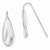 14k White Gold Curved Tear Drop Wire Earrings
