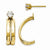 14k Yellow Gold Polished w/CZ Stud Earring Jackets