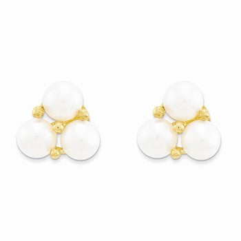14k Yellow Gold Freshwater Cultured Pearl Earrings