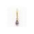 14k Yellow Gold Purple CZ Dangle Half Hoop Earrings