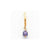 14k Yellow Gold Purple CZ Dangle Half Hoop Earrings