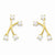 14k Yellow Gold CZ X Earrings