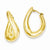 14k Yellow Gold Twisted Oval Hoop Earrings