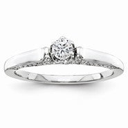 14k White Gold Diamond Engagement Ring