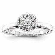 14k White Gold Diamond Engagement Ring