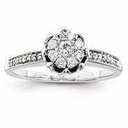 14k White Gold Diamond Engagement Ring