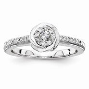 14k White Gold Diamond Engagement Ring