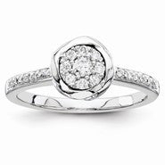 14k White Gold Diamond Engagement Ring