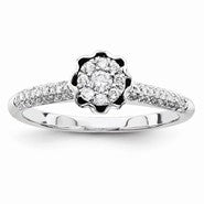 14k White Gold Diamond Engagement Ring