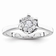 14k White Gold Diamond Engagement Ring