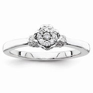 14k White Gold Diamond Engagement Ring