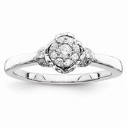 14k White Gold Diamond Engagement Ring