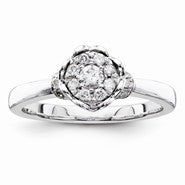 14k White Gold Diamond Engagement Ring