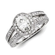 14k White Gold Diamond/Moissanite Engagement Ring