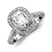14k White Gold Diamond/Moissanite Engagement Ring