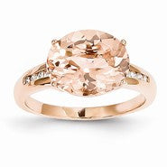 14k Rose Gold Diamond and Morganite Ring