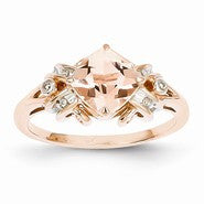 14k Rose Gold Diamond and Morganite Ring