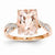 14k Rose Gold Diamond and Morganite Rectangle Ring
