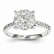 14k White Gold Diamond Round Composite Ring