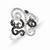 14k White Gold w/Black and White Diamond Fancy Ring