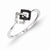 14k White Gold w/Black and White Diamond Ring