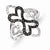 14k White Gold w/Black and White Diamond Fancy Heart Ring