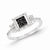 14k White Gold w/Black and White Diamond Ring