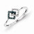 14k White Gold w/Blue and White Diamond Ring