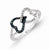14k White Gold w/Blue and White Diamond Infinity Heart Ring