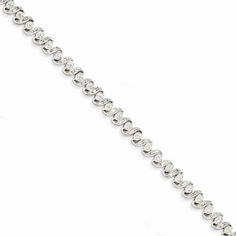14K White Gold Diamond Bracelet