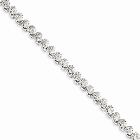 14K White Gold Diamond Bracelet