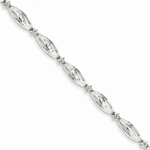 14K White Gold Diamond Fancy Bracelet