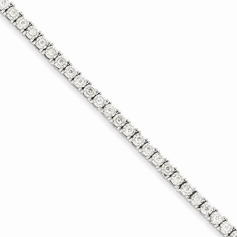 14K White Gold Cluster Setting Diamond Bracelet