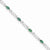 14K White Gold Diamond and Emerald Gemstone Bracelet