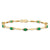 14K Yellow Gold Diamond and Emerald Oval Bracelet