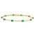 14K Yellow Gold Diamond and Emerald Oval Bracelet