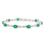 14K White Gold Diamond and Emerald Bracelet