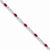 14K White Gold Diamond and African Ruby Gemstone Bracelet